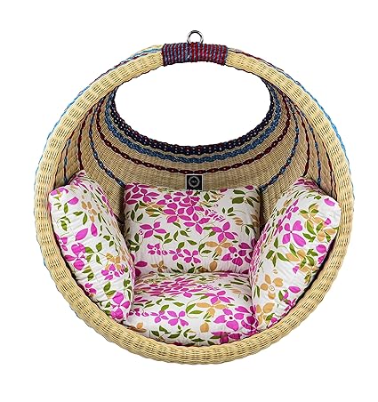 IRA WITH WORD DWELL IN COMFORT Indoor and Outdoor Garden Jhula Swing Chair with Cushion