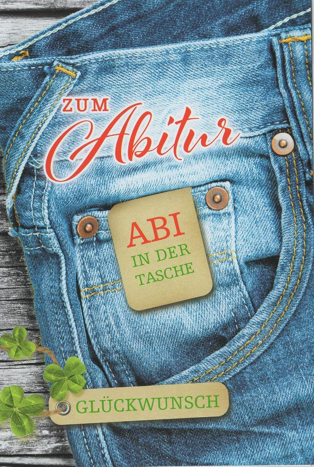 Glückwunschkarte zum Abitur"in der Tasche", B6 + Umschlag Amazon.de