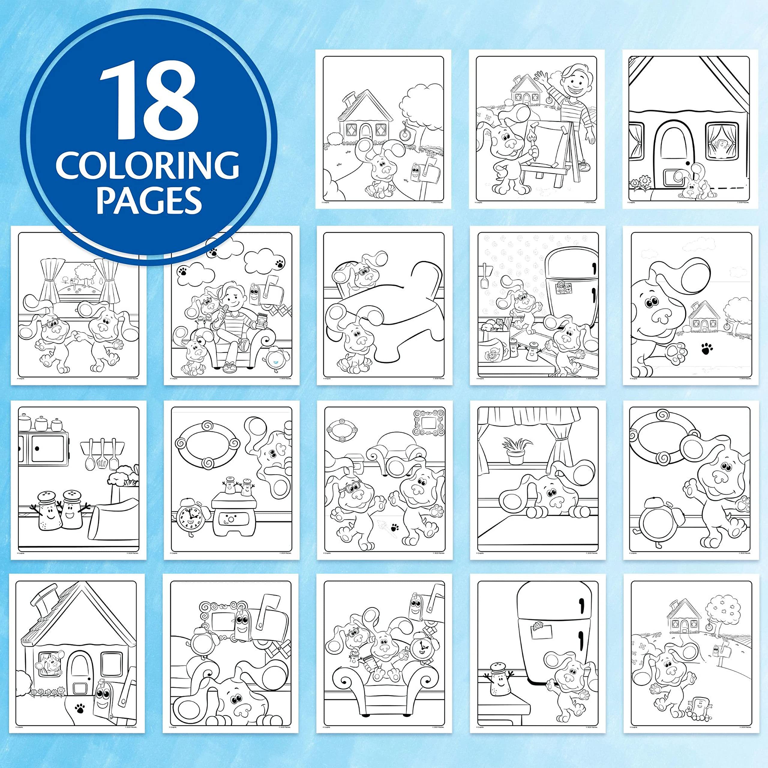 Crayola Blues Clues Color Wonder, 18 Mess Free Coloring Pages & 5 No Mess Markers, Gift for Kids