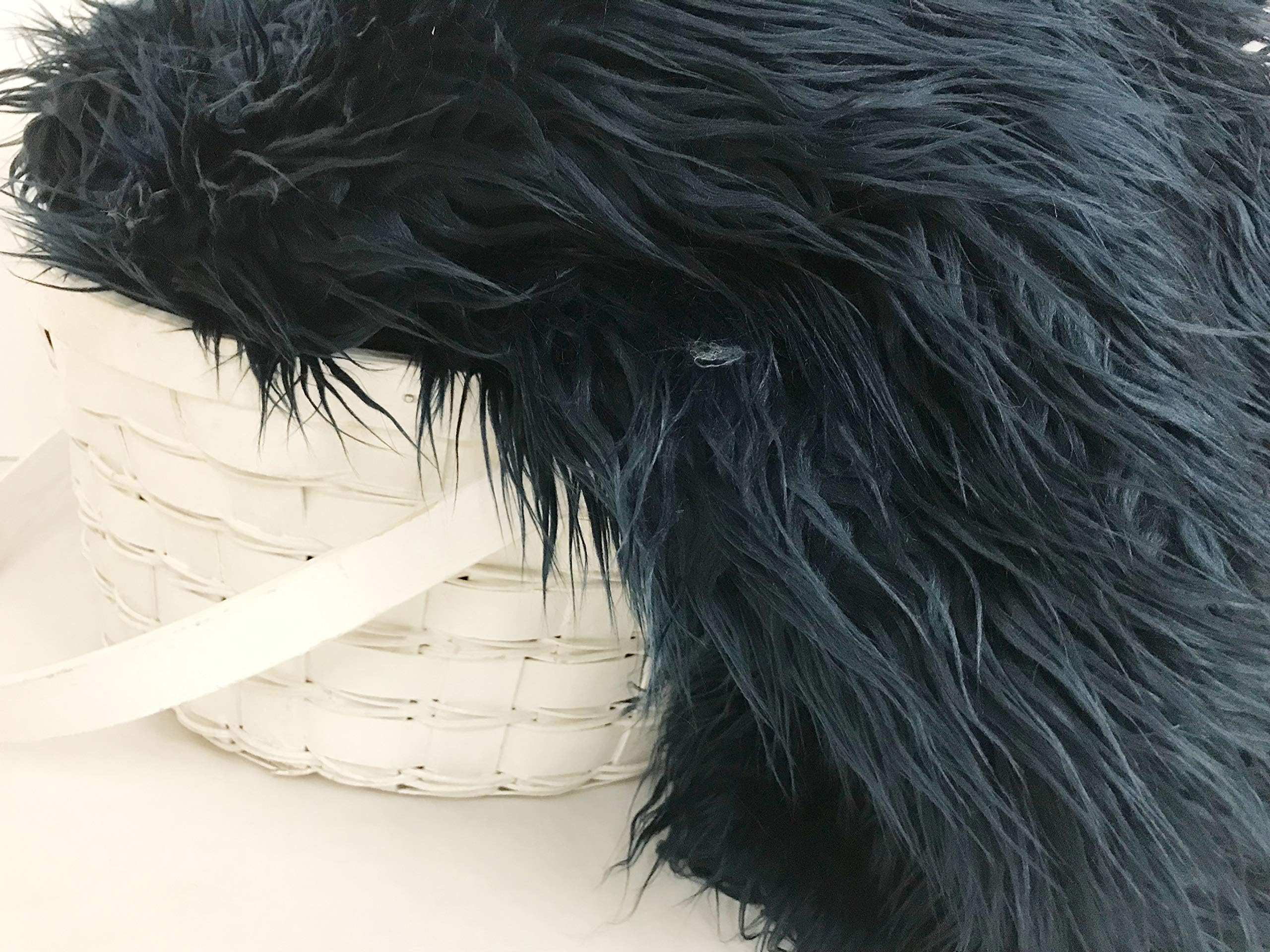 Bianna Creations Faux Fur Piece for DIY Craft Project, Luxury Fabric, Many Sizes and Colors! … (Navy Blue, 10x10 inches)