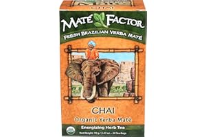 Organic Yerba Mate Energizing Herb Tea by The Mate Factor - 20 tea bag, Chai