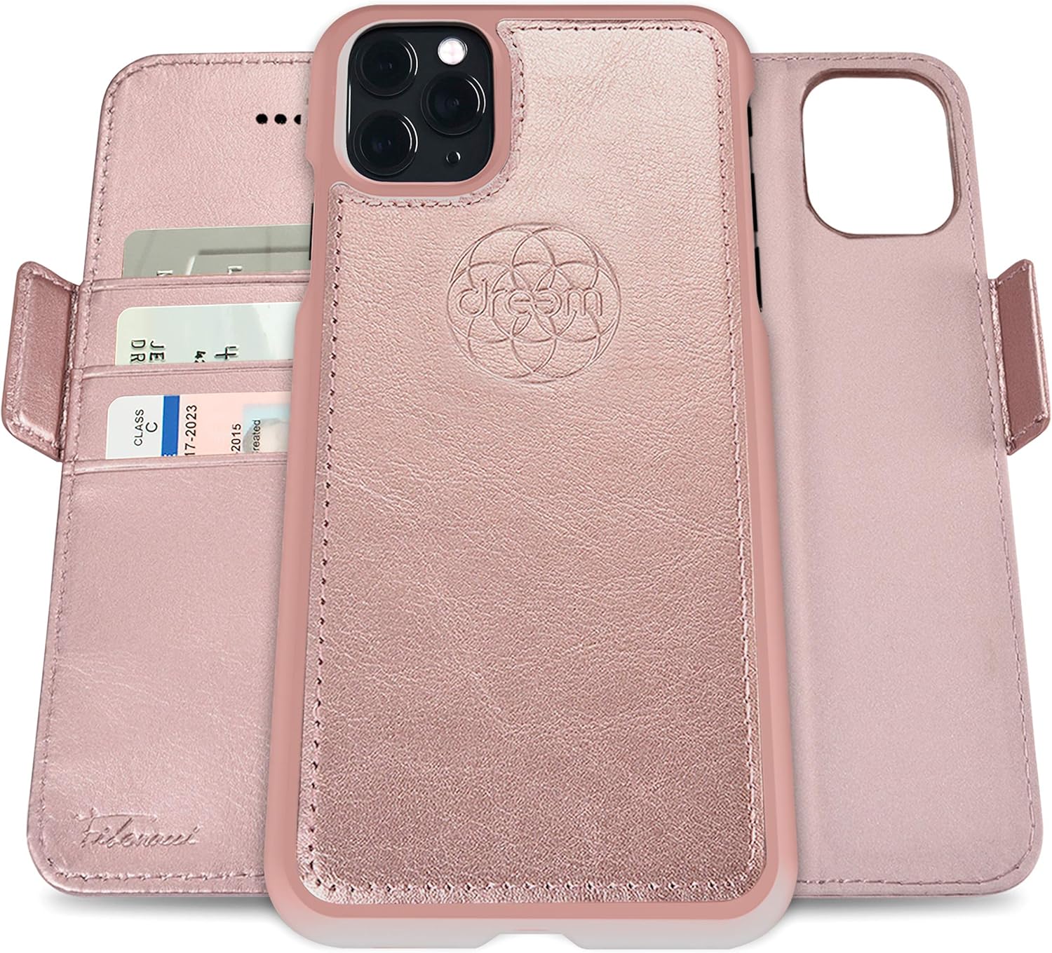 dreem Fibonacci 2-in-1 Wallet Case for Apple iPhone 11 Pro Max, Luxury Vegan Leather