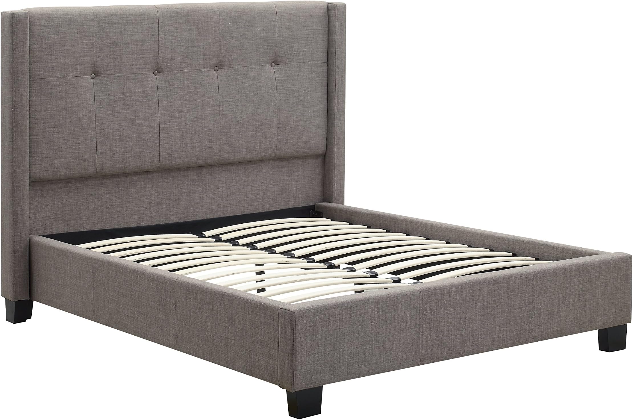 Modus Furniture Solid-Wood Tufted Bed, California King, Madeleine - Dolphin Linen