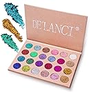 DE'LANCI Pressed Glitter Eyeshadow Palette - Professional Highly Pigmented and Long-Lasting Mineral Shimmer Makeup Pallet Eye Shadows Flash Color Waterproof Cosmetic Set（Cruelty Free,24 Color）