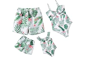 IFFEI Family Matching Swimsuits One Piece Bathing Suits Hollow Out Monokini Mommy and Me Swimwear Beachwear