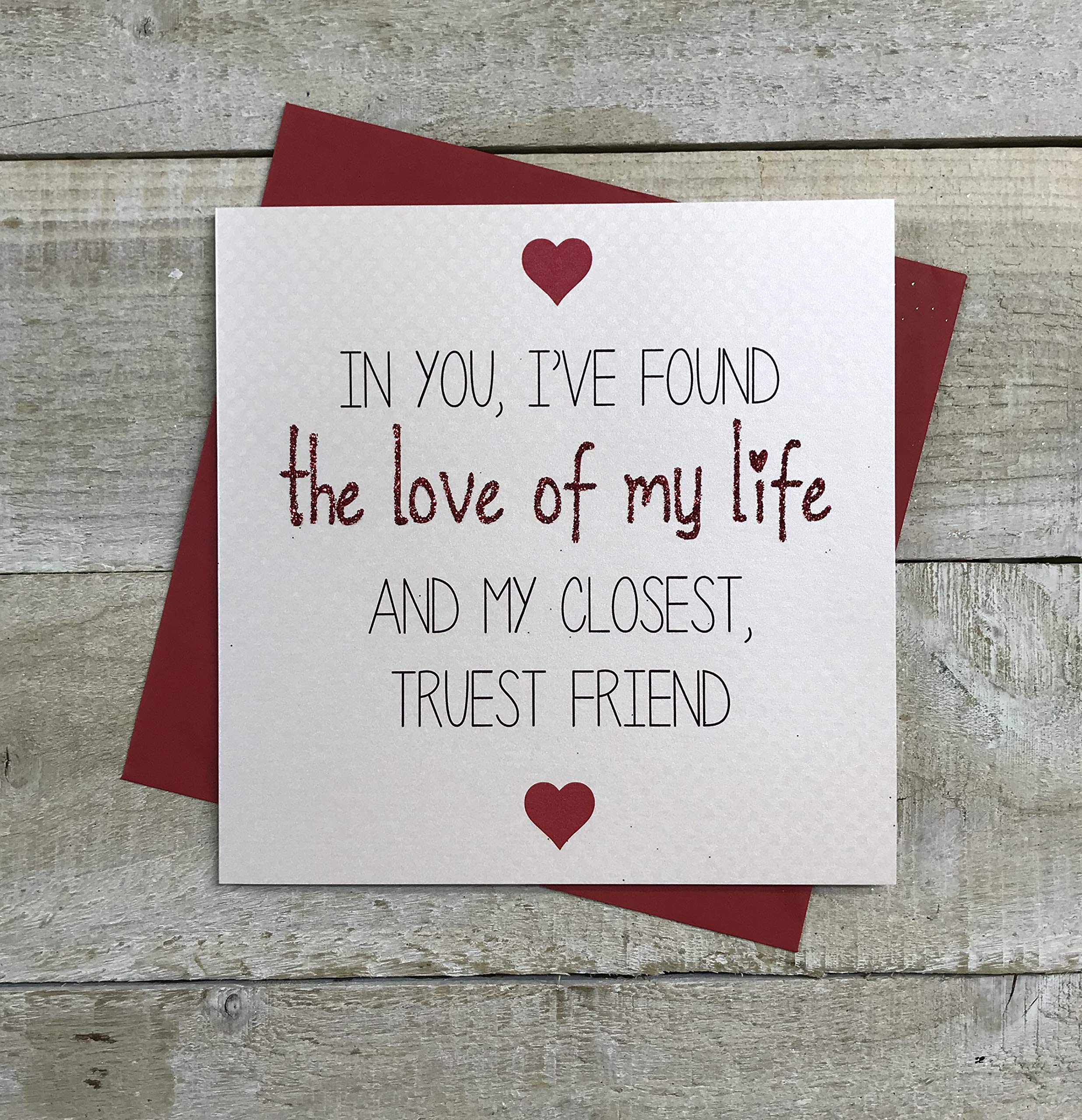 white cotton cards LS9 In You, I've Found The Love Of My Life And My Closest, Truest Friend, Range Love Stories Handmade Card, LS9
