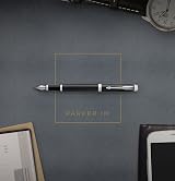 Parker IM Fountain Pen Brushed Metal Medium Nib Gift Box Blue Ink view 7