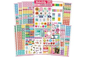 Mirida Planner Stickers – 1700 Productivity Mini Icons for Adults Calendar – Work, Daily To Do, Budget, Family, Holidays, Journaling – Variety Pack with Monthly Tabs