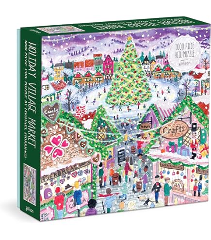 Amazon.com: Galison Merriest Village Puzzle – 1000 Piece Foil