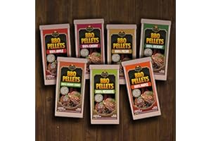 Lumber Jack BBQ Pellet 7 Varieties Pack - 1 Pound Bags - 100 Percent (Apple, Cherry, Pecan, Hickory, Maple-Hickory-Cherry, Mesquite and Maple) (7 BBQ Pallet)