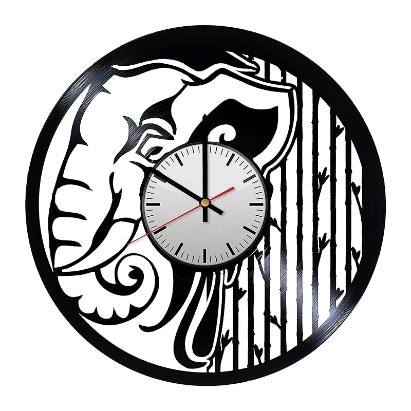 African Elephant Vinyl Wall Clock Perfect gift and