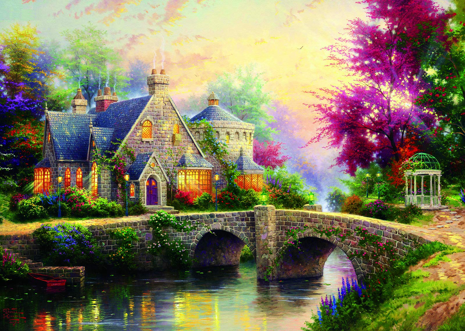 SoulQ Jigsaw Puzzle 1000 Piece for Adult,27.55 * 19.68IN Space Traveler Jigsaw Puzzles,Starry Night Thicker Paper Puzzles,Vincent Van Gogh Famous Painting Puzzles for Youth (Fairyland Bridge)