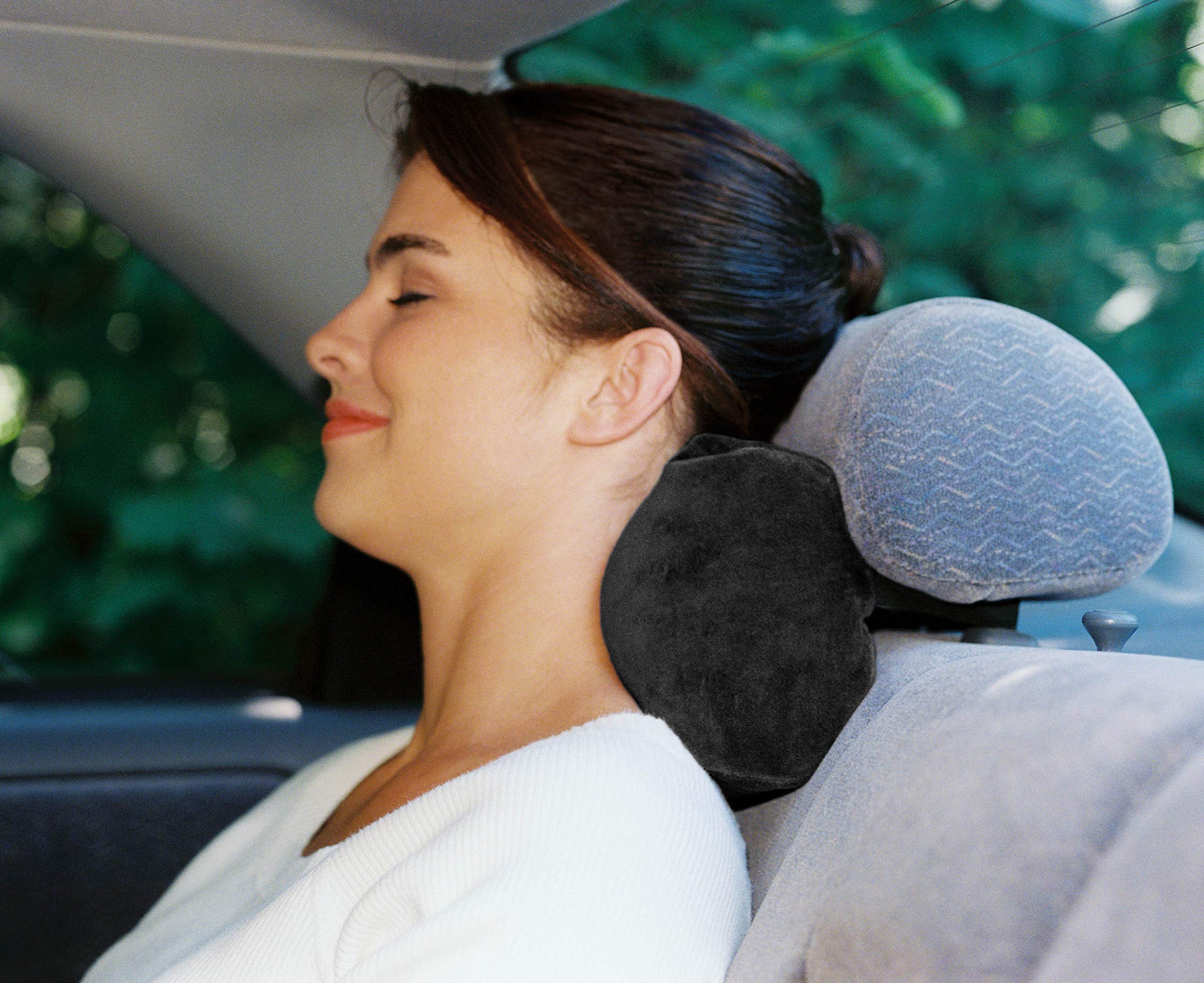 TravelMate Car Neck Pillow (Soft Version)- Neck Pillow; Car Pillow; Memory Foam Neck Pillow; Neck Rest Pillow; Car Neck Pillow (Color: Black)
