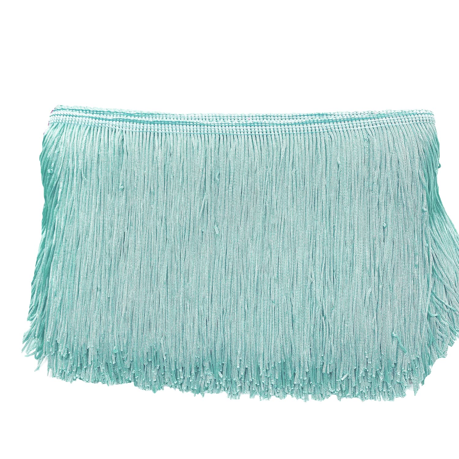 10 cm x 5 m Fringe Border Fringe Tape Decorative Ribbon Dance Fringe Cut Fringe Silk Tassel Fringe Trimming Ribbons for Sewing, DIY Crafts, Clothing, Lingerie, Costumes, Curtains Decoration, Baby Blue