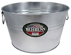 Behrens 0GS Galvanized Steel Round Tub, 5 Gallon, 5-Gallon
