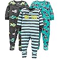 Simple Joys by Carter's Toddlers and Baby Boys' Loose-Fit Flame Resistant Fleece Footed Pajamas, Pack of 3