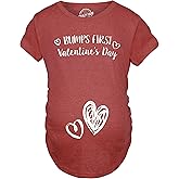 Crazy Dog T-Shirts Bumps First Valentines Day Maternity Shirt Cute Announcement Baby Pregnancy Tee