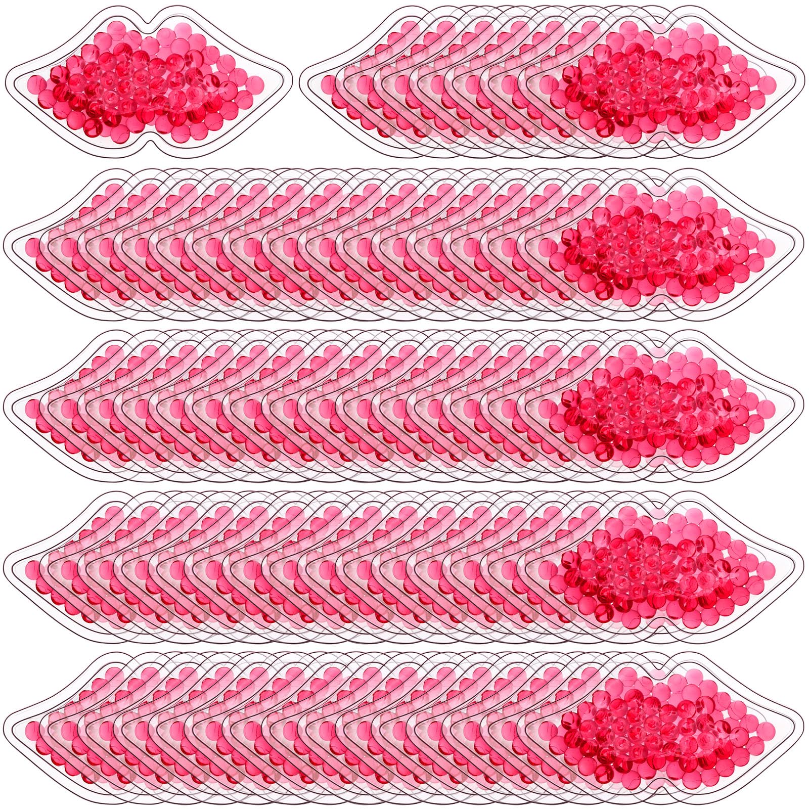 Photo 1 of TrelaCo 60 Pcs Gel Lip Ice Pack Bulk Reusable Boo Boo Packs Ice Bag for Injuries Lip Shape Mini Cold Compress for Headaches Tired Eyes Swelling Teeth Pain Relief(Rose Red)