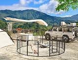 HOMIDEC 8-Panel Dog Pen with Door 80cm High Indoor Outdoor Playpen Black view 3