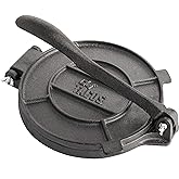 Chef Tacos Authentic Cast Iron Tortilla Press, Roti Maker, Heavy Duty Tortillera Pataconera, Pre-Seasoned Corn or Flour Press