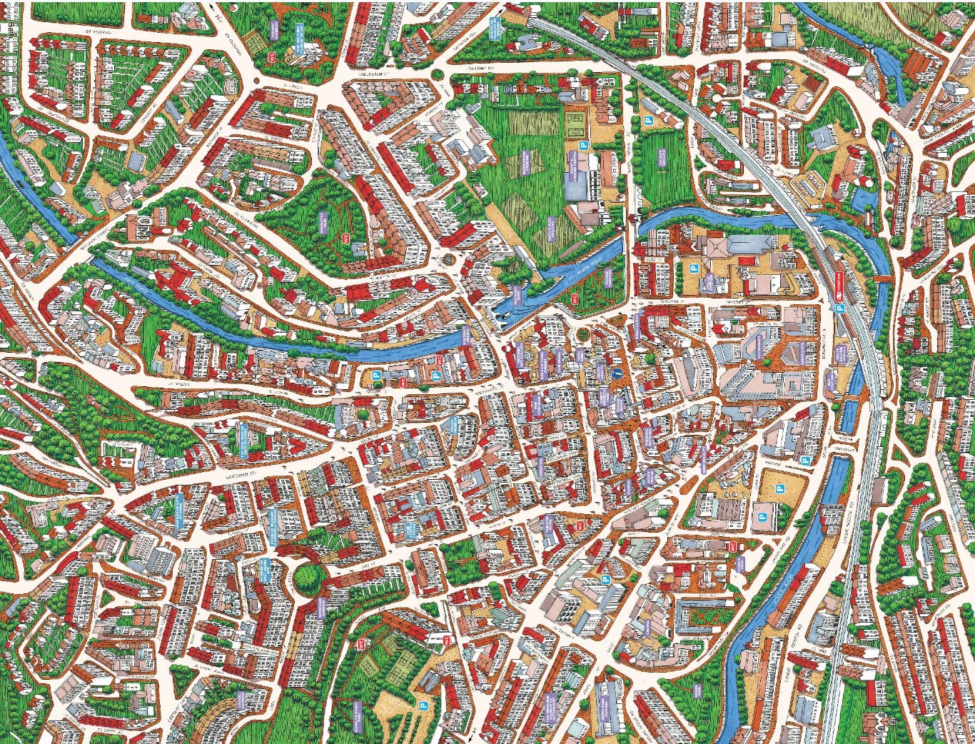 HPC Cityscapes Street Map Of Bath 400 Piece Jigsaw Puzzle 470mm x 320mm