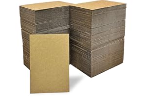 ANSSDO 200 Pack 4x6 Inch Kraft Corrugated Cardboard Sheets - Premium Bulk Flat for T-Shirts, Shipping, Mailing, Crafts