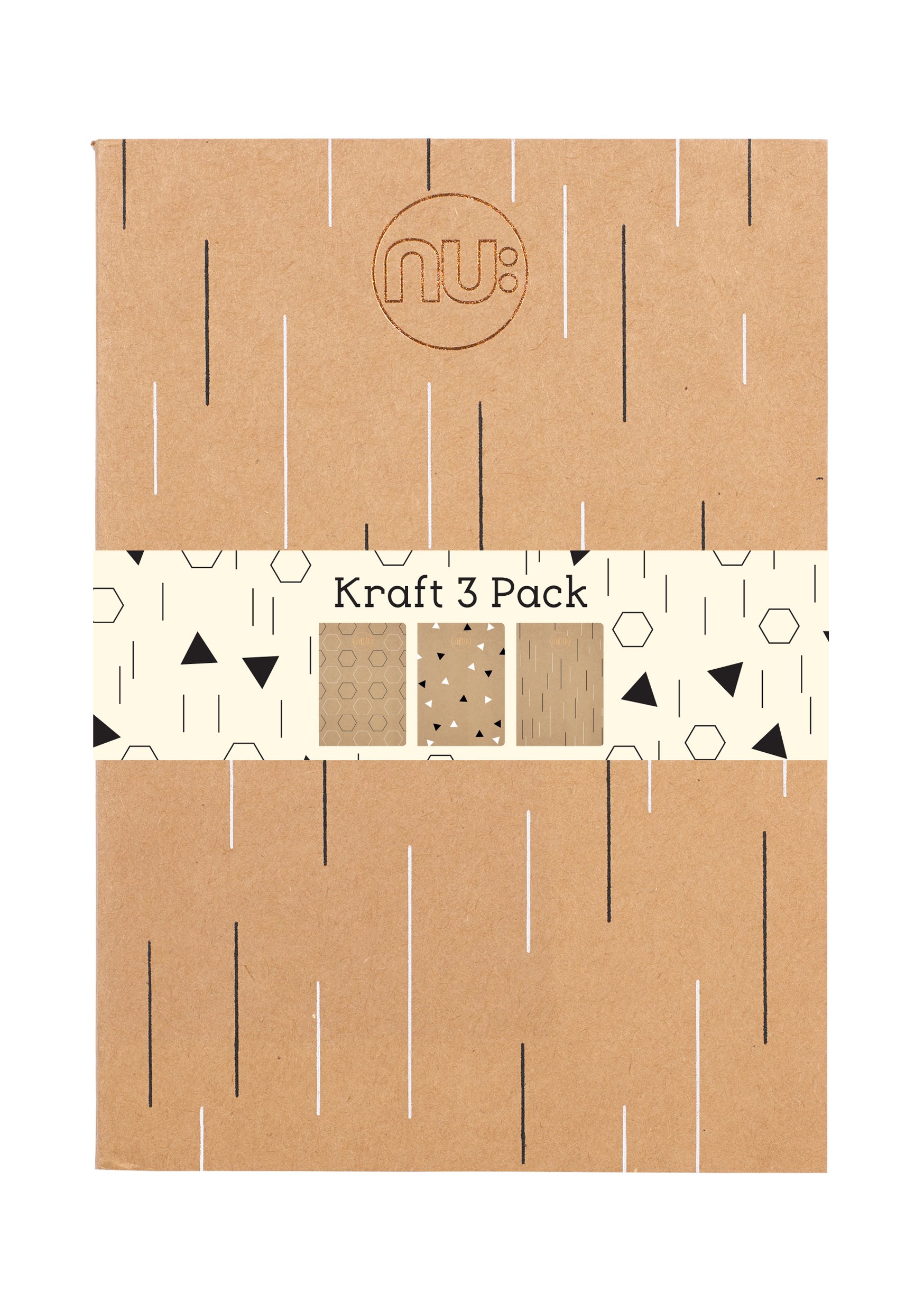 NU: Kraft A5 Foiled Notebook (Pack of 3), NU003868