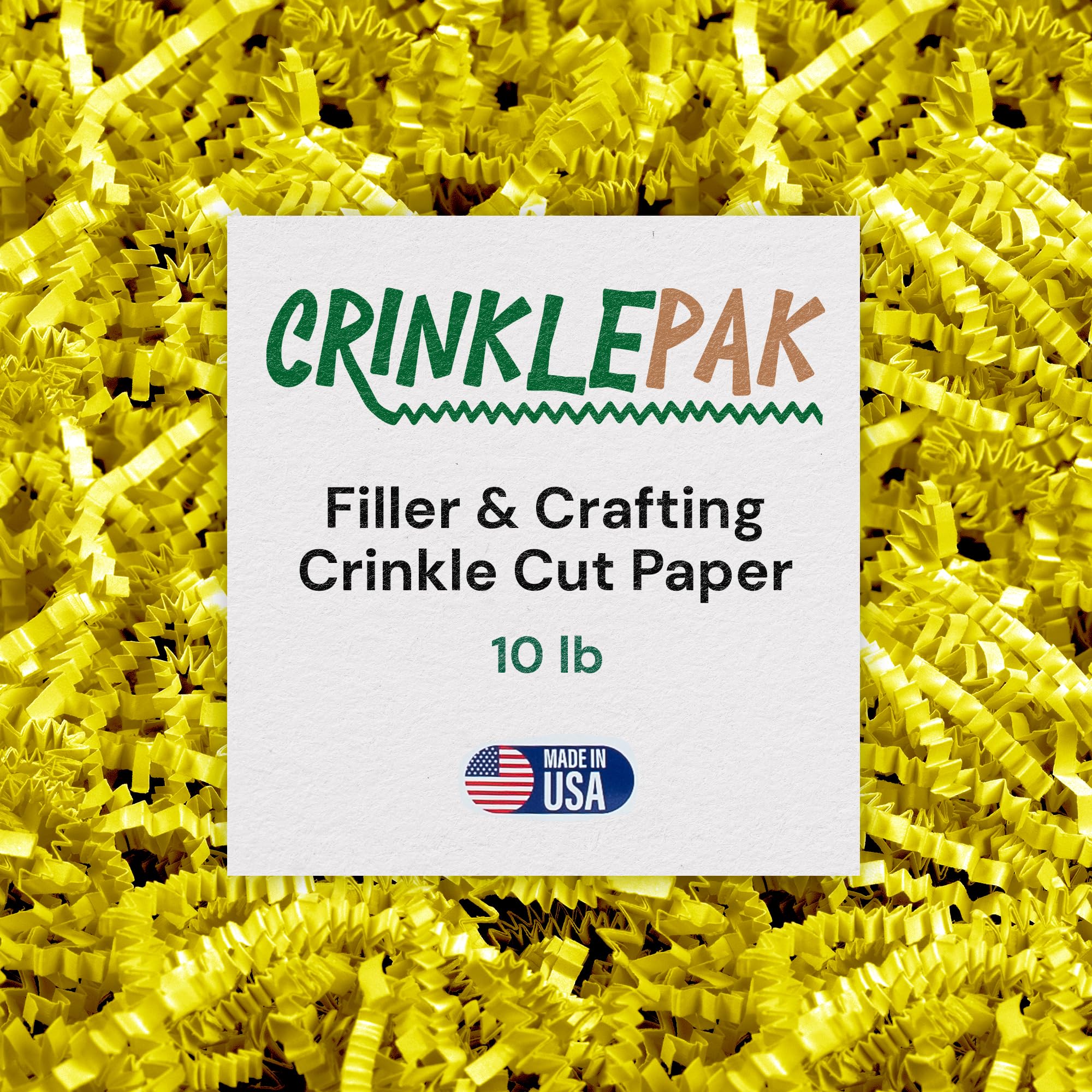Crinklepak 10LB USA Made Yellow Crinkle Paper