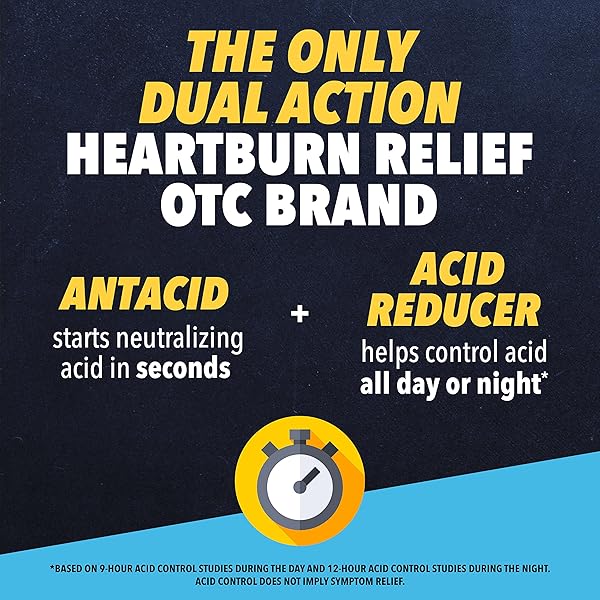 PEPCID COMPLETE ACID REDUCER + ANTACID FOR ACID REFLUX, 10MG FAMOTIDINE, 800MG CALCIUM CARBONATE & 165MG MAGNESIUM HYDROXIDE PER HEARTBURN TABLET, ANTACID CHEWS, TROPICAL FRUIT, 50 CT