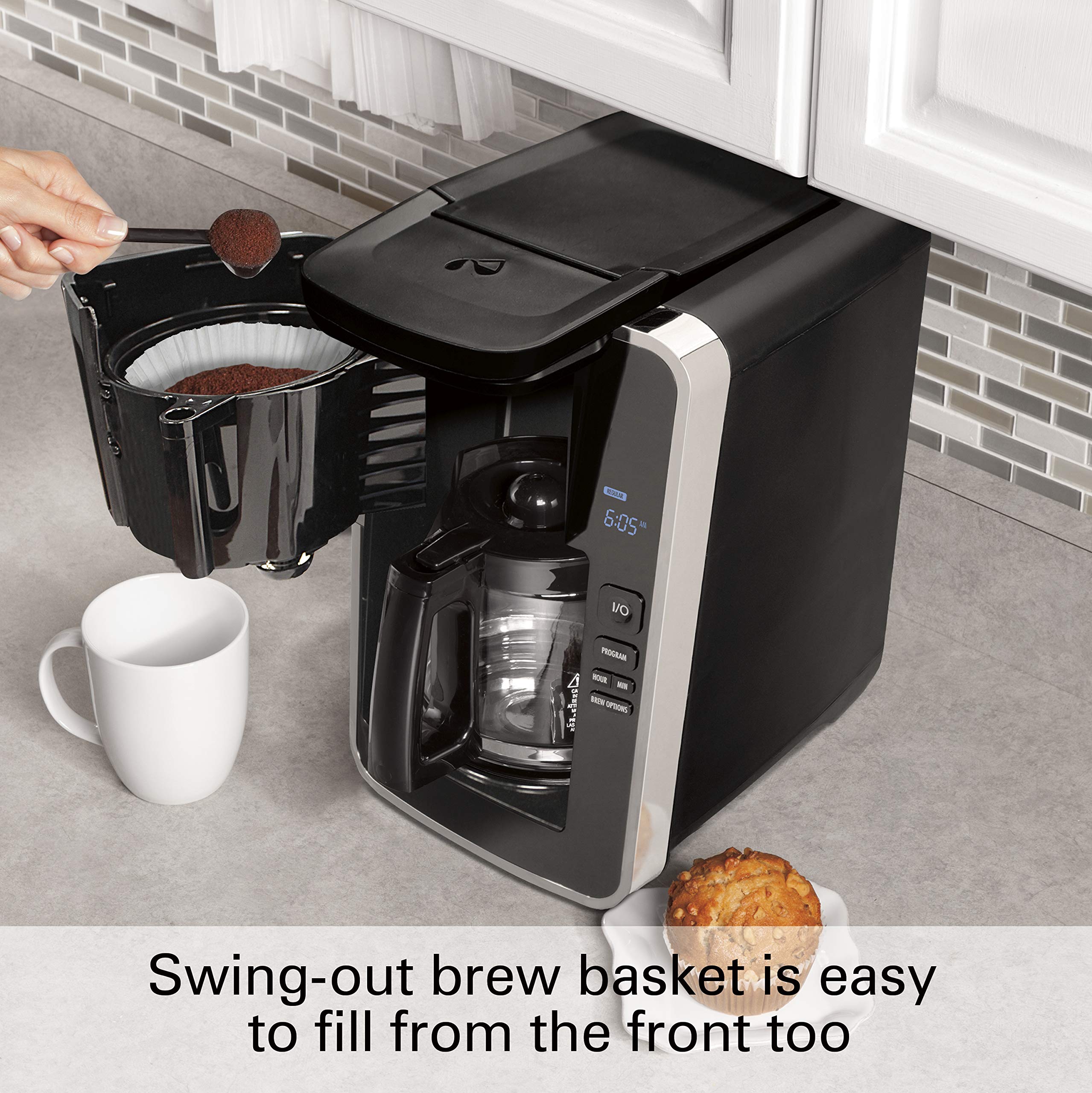 Hamilton Beach Programmable 12 Cup Coffee Maker, Easy Front Access
