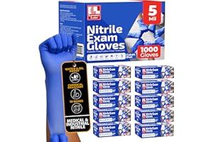London Labs Cobalt Blue 5 Mil Nitrile Exam Gloves Disposable Latex Free | Medical Rubber Gloves for Doctors, EMT, First Aid Kit, Food Service & Cleaning | Bulk Case of (1000 CT)