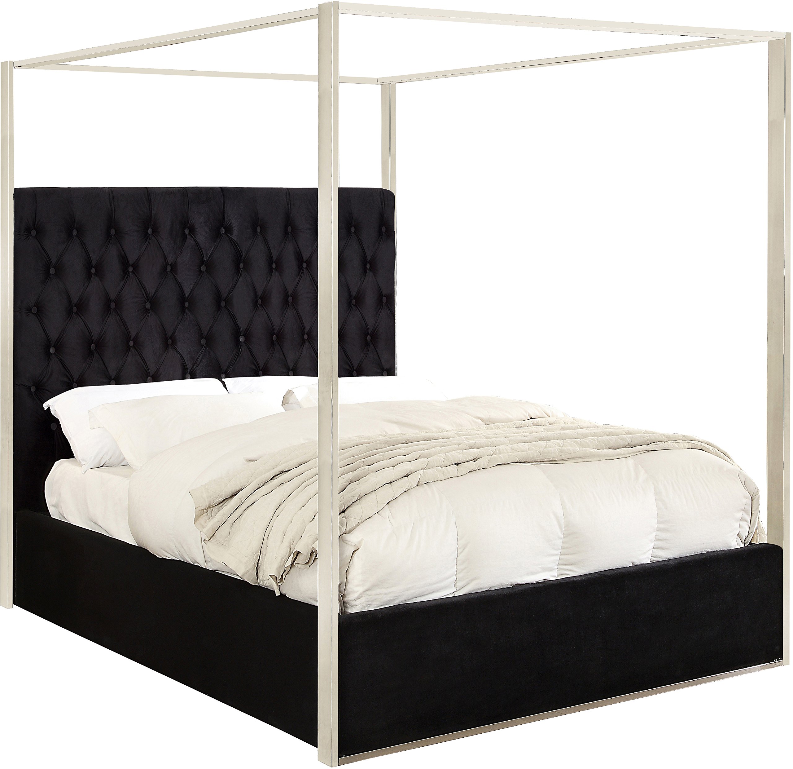 Meridian Furniture PorterBlack-Q Porter Velvet Bed, Queen, Black