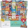 Gift A Snack - Snack Box Variety Pack Care Package + Greeting Card (60 Count) Candies Gift Basket Sweet Treats Assortment Stu