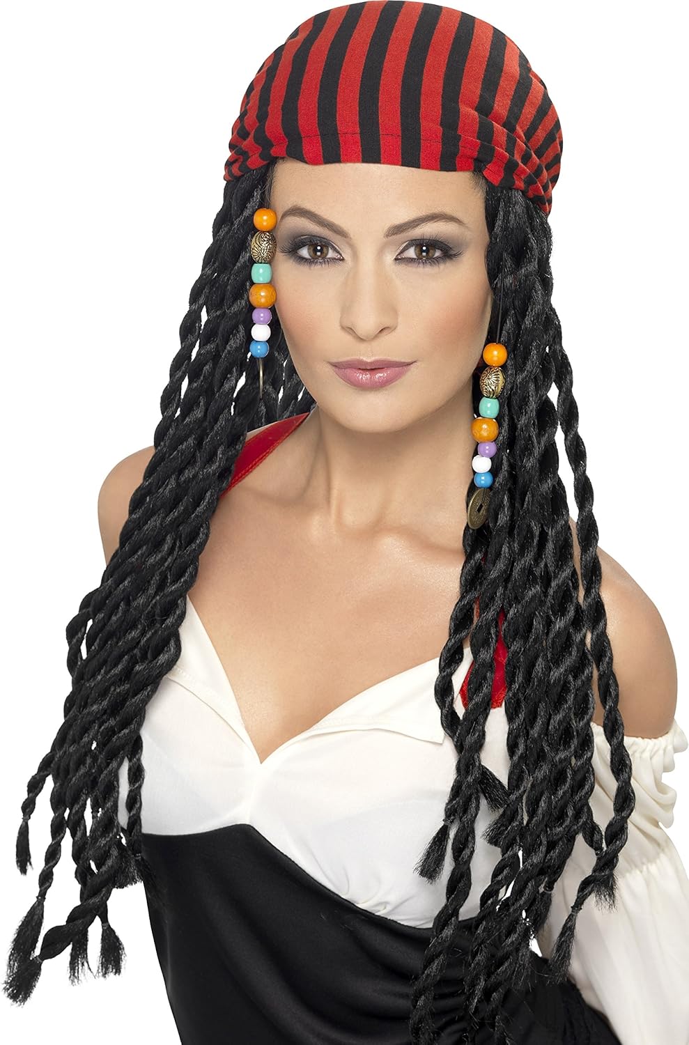 Amazon Com Smiffy S Women S Pirate Wig Braids With Beads And