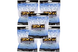 THE FRUGAL SMOKER ZEN Slim Filter Tips - Slim Size Cigarette Filters for Rolling - (5 Bags of 200, 1,000 Total!) incl. Frugal Smoker Sticker