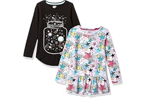 �鶹�� Essentials Girls Long-Sleeve Tunic T-Shirts (Previously Spotted Zebra)