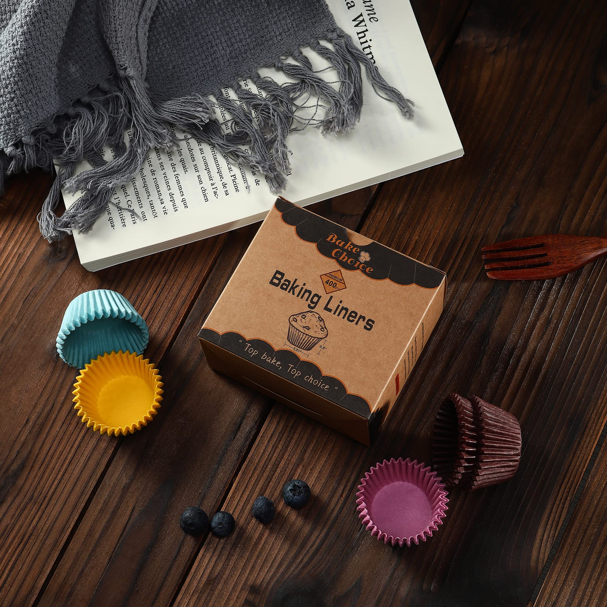 Bake Choice 400pcs Yellow Mini cupcake liners for baking, parchment