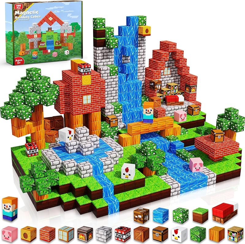Goody King Magnetic Blocks 100PCS Magnetic Building Tiles 2cm Cubes STEM Toys