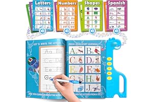 Curious 2 Learn ABC Learning for Toddlers | Learning Resources | English & Spanish Sound Book | Preschool Learning Activities | Educational Learning Toys | 4 Year Old Boy Birthday Gift