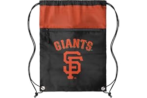 FOCO MLB Officially Licensed Unisex Team Color Baseball Primary Logo Wordmark Drawstring Backpack With Zippered Pocket - San Francisco Giants