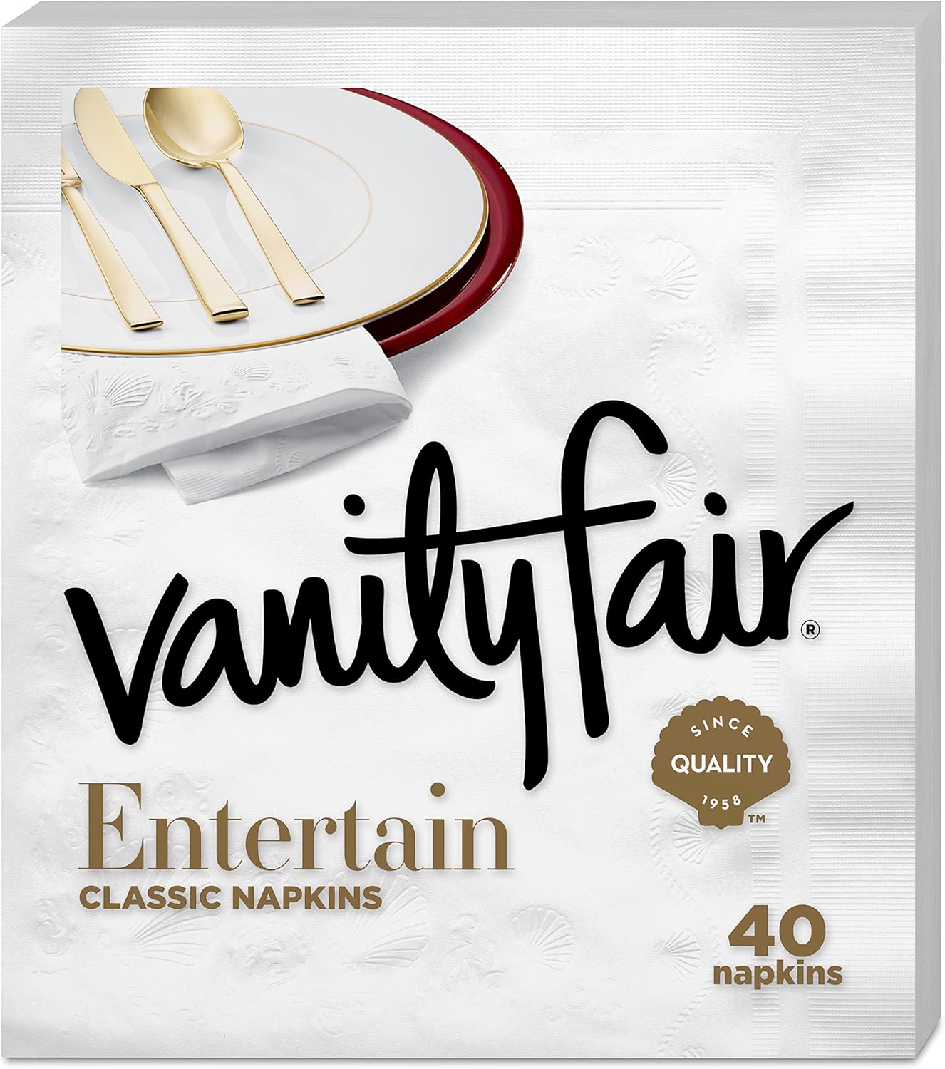 Amazon Com Vanity Fair Entertain Dinner Napkins White 40 Ct Health Personal Care