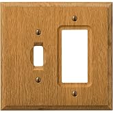 AMERELLE 4025TR Traditional Single Toggle/Single Rocker Wood Wallplate in Light Oak