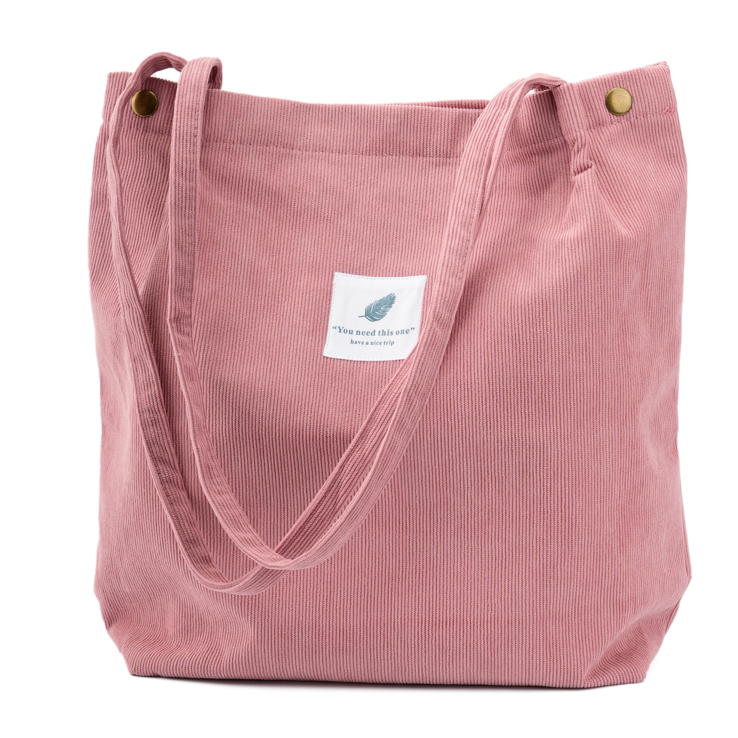 TOPASION Cute Corduroy Tote Bag Canvas Shoulder