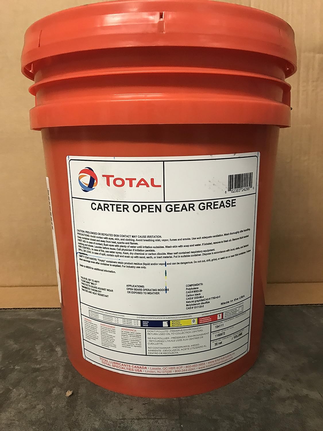 Carter Open Gear Grease pail Industrial & Scientific