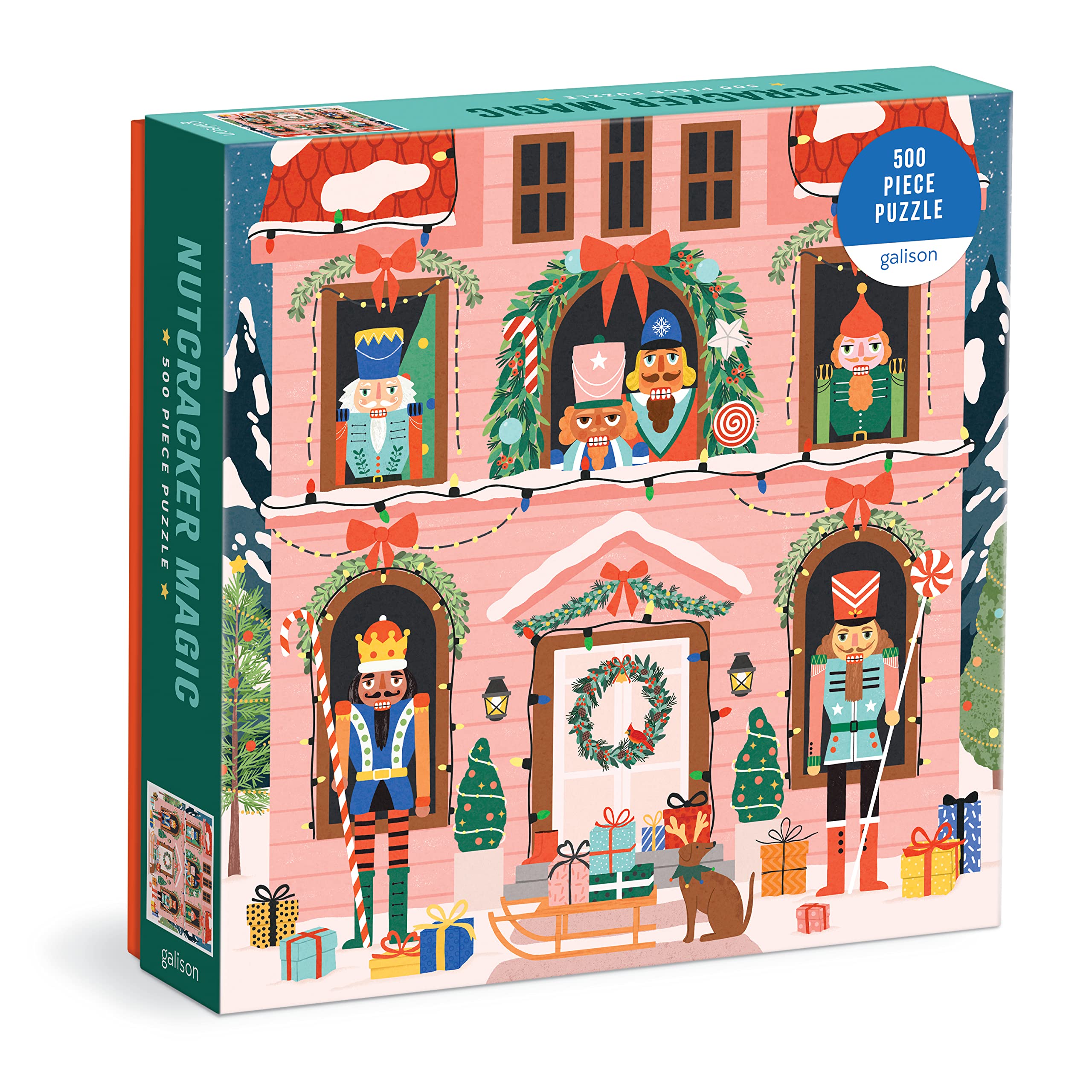 Galison Nutcracker Magic – 500 Piece Puzzle Fun and Challenging Activity with Bright and Bold Artwork of Wooden Toy Soldiers for Adults and Families