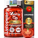 VitaUp Lycopene Supplements for Men &ndash; Non-GMO Lycopene Supplement  &ndash; 120 ct | Non-GMO Lycopene Supplement &ndash; USA Made 30 mg of Tomato Extract for Normal Antioxidant &amp; Skin Support &ndash; 120 Count