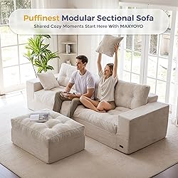 MAXYOYO L-Shaped Sectional Sofa with Convertible