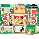 Melissa &amp; Doug Hide and Seek Farm Wooden Activity Board with Barnyard Animal Magnets