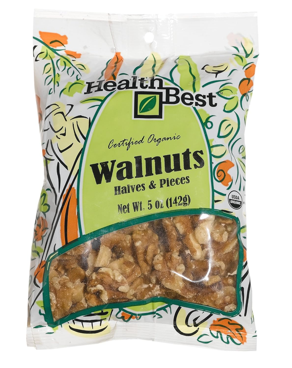Health Best Walnuts Halves and Pieces, 5Ounce Packages