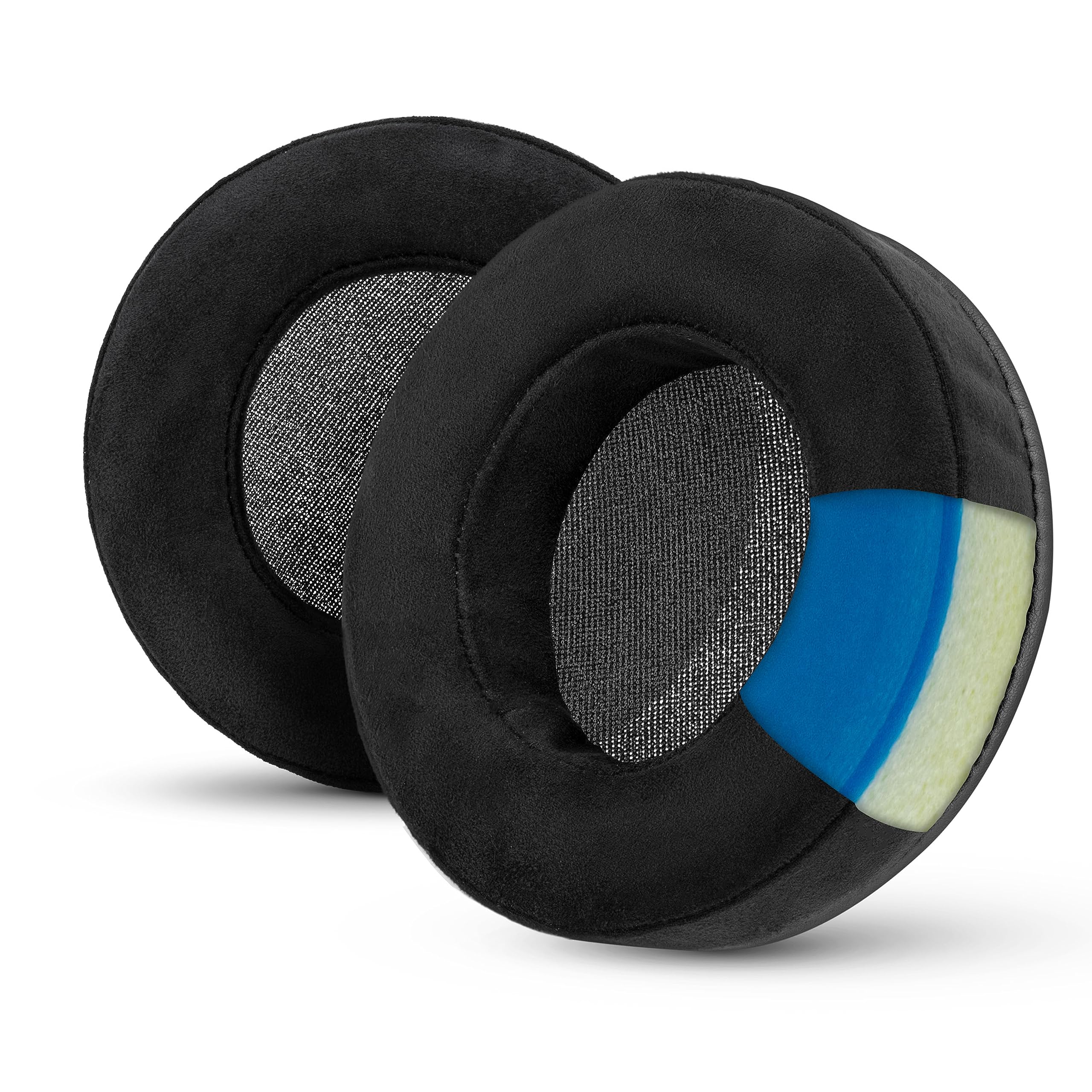 Brainwavz Gaming Earpads for Razer Kraken & Other Gaming Headsets & AKG 701 Q701 & Other Headphones (See List, Dimensions & Video), Cooling Gel, Memory Foam, Micro Suede, XL Round Black
